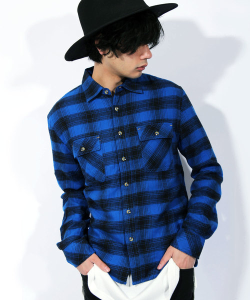 ８(eight)（エイト）の「チェック ネルシャツ アメカジ フランネル（シャツ/ブラウス・メンズ・ターコイズブルー/ワイン/ブルー/ブルー系その他2/ブラック系その他2/ベージュ/ベージュ系その他/ホワイト系その他/ブラック×ホワイト/レッド系その他/グリーン/イエロー/ブルー系その他/ネイビー/パープル/ブラック系その他/ブラック/レッド系その他2/レッド系その他3/レッド系その他4/ブルー系その他3・LARGE/MEDIUM/X-LARGE）」の14枚目の写真