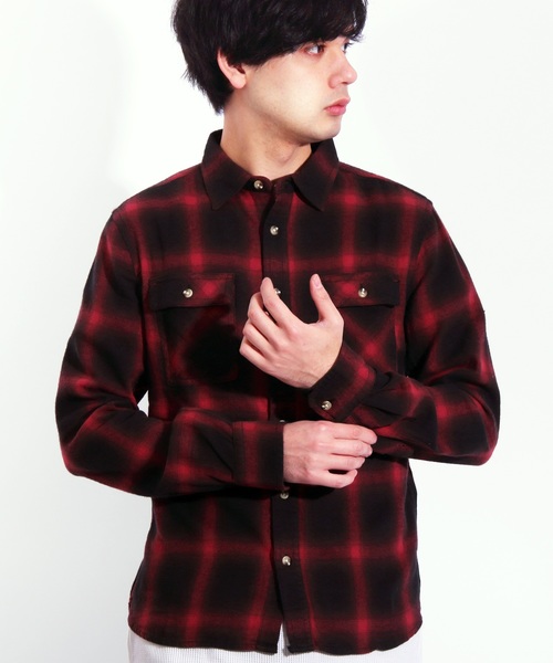 ８(eight)（エイト）の「チェック ネルシャツ アメカジ フランネル（シャツ/ブラウス・メンズ・ターコイズブルー/ワイン/ブルー/ブルー系その他2/ブラック系その他2/ベージュ/ベージュ系その他/ホワイト系その他/ブラック×ホワイト/レッド系その他/グリーン/イエロー/ブルー系その他/ネイビー/パープル/ブラック系その他/ブラック/レッド系その他2/レッド系その他3/レッド系その他4/ブルー系その他3・LARGE/MEDIUM/X-LARGE）」の21枚目の写真