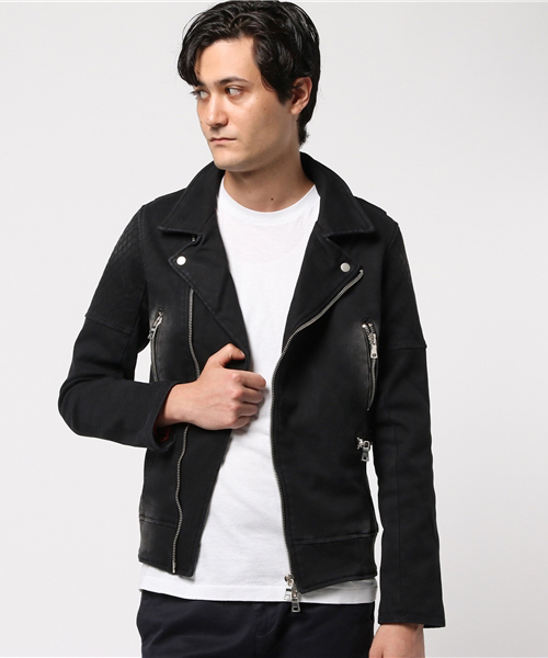 VENCEEXCHANGE(ヴァンスエクスチェンジ)の「ボンディングライダースジャケット(ライダースジャケット・メンズ・ブラック・MEDIUM/LARGE)」の4枚目の写真