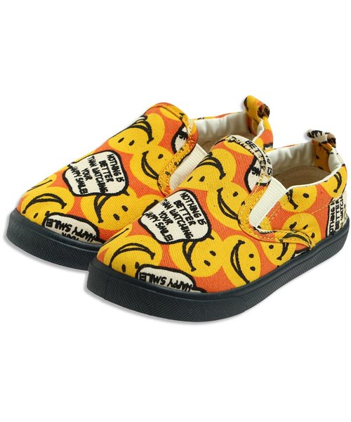 BREEZE（ブリーズ）の「FOスマイル総柄スリッポン（トドラー）（スリッポン・キッズ・ネイビー/オレンジ/キナリ・19/17/18/16）」の3枚目の写真