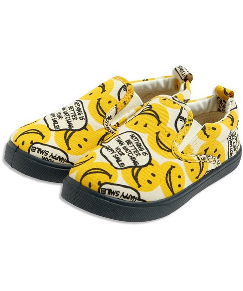 BREEZE（ブリーズ）の「FOスマイル総柄スリッポン（トドラー）（スリッポン・キッズ・ネイビー/オレンジ/キナリ・19/17/18/16）」の2枚目の写真