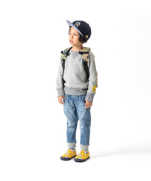 BREEZE（ブリーズ）の「FOスマイル総柄スリッポン（トドラー）（スリッポン・キッズ・ネイビー/オレンジ/キナリ・19/17/18/16）」の4枚目の写真