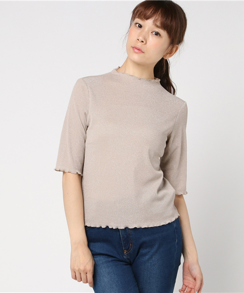 WEGO（ウィゴー）の「WEGO/ラメハイネックフリルカットソー（Tシャツ/カットソー・レディース・ライトブラウン/シルバー/ブラック/ロイヤルブルー/ピンク/ブラック系その他・FREE）」の17枚目の写真