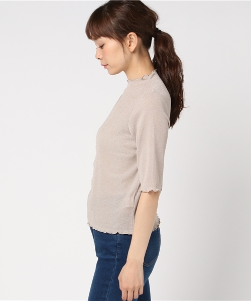 WEGO（ウィゴー）の「WEGO/ラメハイネックフリルカットソー（Tシャツ/カットソー・レディース・ライトブラウン/シルバー/ブラック/ロイヤルブルー/ピンク/ブラック系その他・FREE）」の8枚目の写真