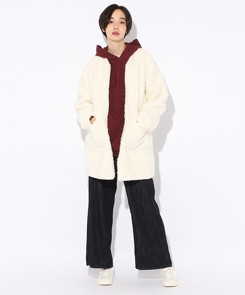 niko and...（ニコアンド）の「フリースボアリバーコート【niko and ...】（その他アウター・レディース・ベージュ/アイボリー/ネイビー・MEDIUM/LARGE）」の6枚目の写真