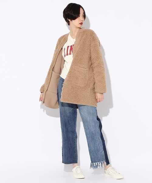 niko and...（ニコアンド）の「フリースボアリバーコート【niko and ...】（その他アウター・レディース・ベージュ/アイボリー/ネイビー・MEDIUM/LARGE）」の11枚目の写真