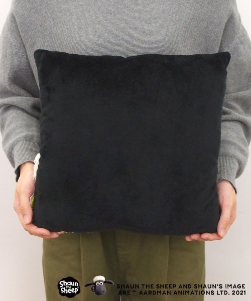ひつじのショーン（ヒツジノショーン）の「ひつじのショーン/ショーン スクエアクッション（クッション/クッションカバー・レディース・ブラック×ホワイト・ONE SIZE）」の3枚目の写真