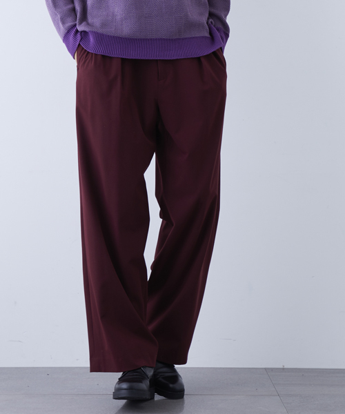 STUDIOUS（ステュディオス）の「ストレッチフランネルワイドパンツ（スラックス・メンズ・ブラック/ネイビー/ワイン・1/2/3）」の3枚目の写真