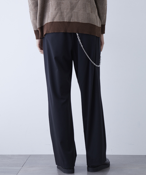 STUDIOUS（ステュディオス）の「ストレッチフランネルワイドパンツ（スラックス・メンズ・ブラック/ネイビー/ワイン・1/2/3）」の6枚目の写真