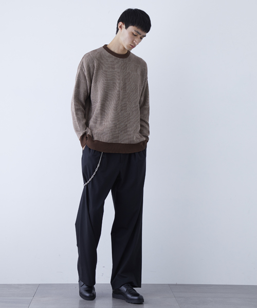 STUDIOUS（ステュディオス）の「ストレッチフランネルワイドパンツ（スラックス・メンズ・ブラック/ネイビー/ワイン・1/2/3）」の9枚目の写真