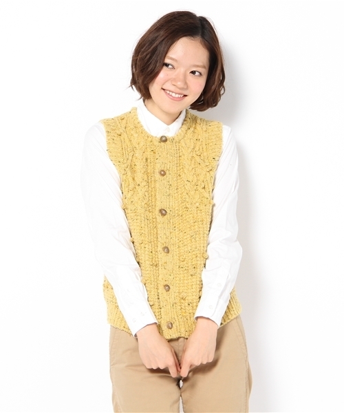 BEAMS BOY（ビームスボーイ）の「BEAMS BOY / 2G KNOLL変形編 ベスト（ベスト・レディース・ライトグレー/ライトブラウン/イエロー/グリーン/ネイビー・ONE SIZE）」の5枚目の写真