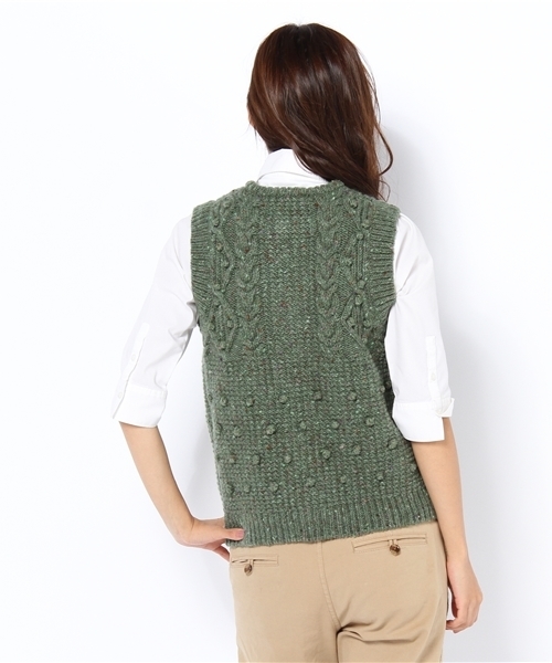 BEAMS BOY（ビームスボーイ）の「BEAMS BOY / 2G KNOLL変形編 ベスト（ベスト・レディース・ライトグレー/ライトブラウン/イエロー/グリーン/ネイビー・ONE SIZE）」の7枚目の写真