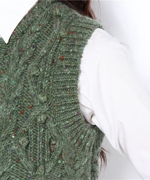 BEAMS BOY（ビームスボーイ）の「BEAMS BOY / 2G KNOLL変形編 ベスト（ベスト・レディース・ライトグレー/ライトブラウン/イエロー/グリーン/ネイビー・ONE SIZE）」の9枚目の写真