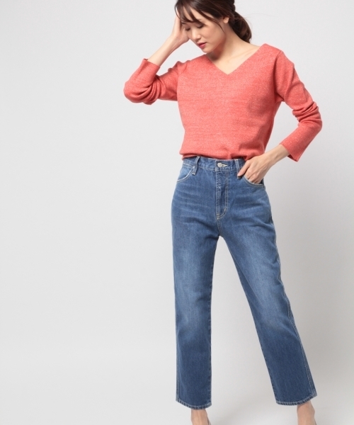 BLISS POINT（ブリスポイント）の「【Sサイズ展開】ハイウエストレギュラーデニム/779879（デニムパンツ・レディース・ネイビー/ブルー・MEDIUM/SMALL/LARGE）」の2枚目の写真