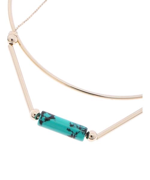 AMERICAN HOLIC（アメリカンホリック）の「天然石バングル（ブレスレット・レディース・ホワイト/ターコイズブルー・FREE）」の3枚目の写真