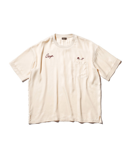 MR.OLIVE（ミスターオリーブ）の「VINTAGE RAYON TWILL / BIG SILHOUTTE PULL OVER BOWLING SHIRT（Tシャツ/カットソー・メンズ・アイボリー/ブラック/ワインレッド・LARGE/MEDIUM/SMALL）」の4枚目の写真