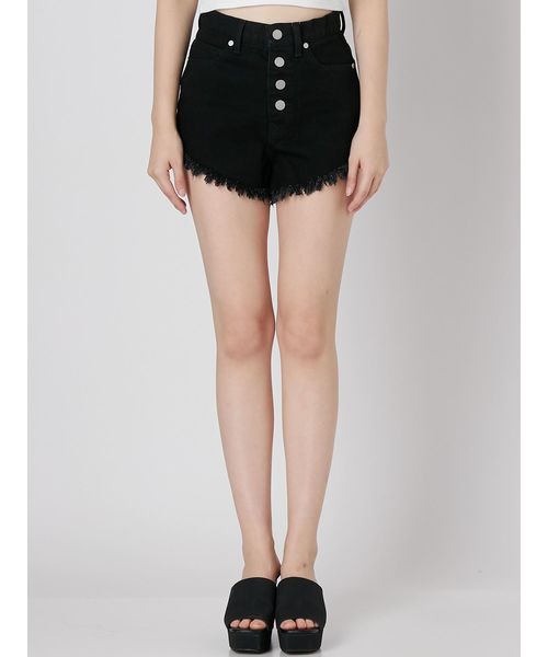 EMODA（エモダ）の「ハードヘムカットジャストウエストショートパンツ（デニムパンツ・レディース・ライトブルー/ブラック/インディゴブルー・SMALL/MEDIUM）」の9枚目の写真