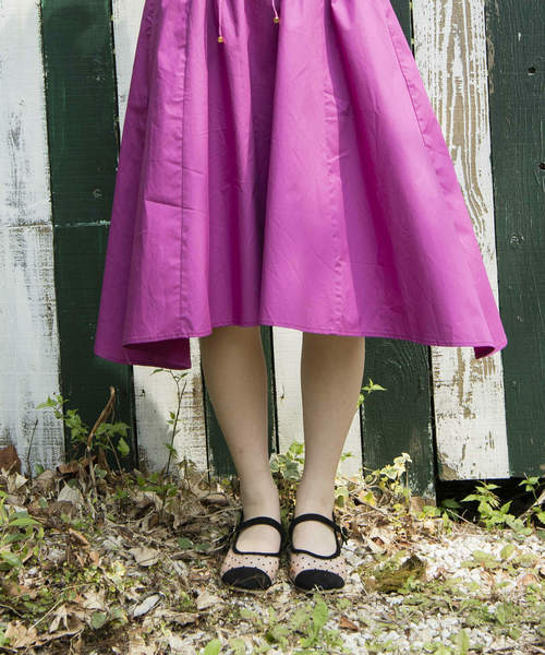 OLIVE des OLIVE（オリーブデオリーブ）の「チュールドット シューズ（バレエシューズ・レディース・オフホワイト/ブラック・SMALL/MEDIUM/LARGE）」の4枚目の写真