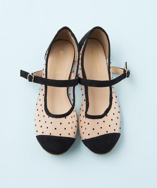 OLIVE des OLIVE（オリーブデオリーブ）の「チュールドット シューズ（バレエシューズ・レディース・オフホワイト/ブラック・SMALL/MEDIUM/LARGE）」の16枚目の写真