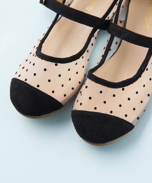 OLIVE des OLIVE（オリーブデオリーブ）の「チュールドット シューズ（バレエシューズ・レディース・オフホワイト/ブラック・SMALL/MEDIUM/LARGE）」の15枚目の写真