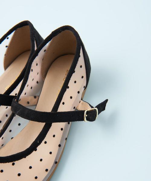 OLIVE des OLIVE（オリーブデオリーブ）の「チュールドット シューズ（バレエシューズ・レディース・オフホワイト/ブラック・SMALL/MEDIUM/LARGE）」の14枚目の写真