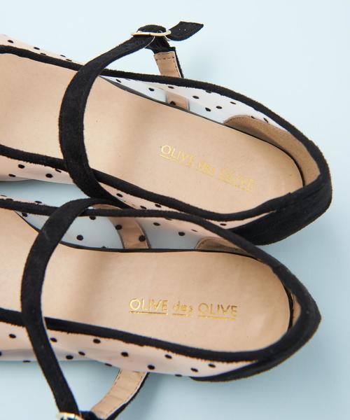 OLIVE des OLIVE（オリーブデオリーブ）の「チュールドット シューズ（バレエシューズ・レディース・オフホワイト/ブラック・SMALL/MEDIUM/LARGE）」の13枚目の写真