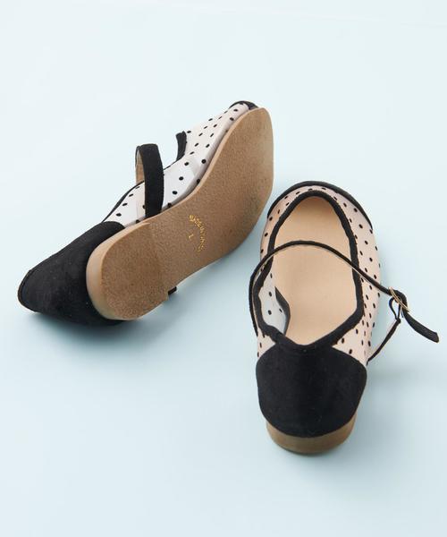 OLIVE des OLIVE（オリーブデオリーブ）の「チュールドット シューズ（バレエシューズ・レディース・オフホワイト/ブラック・SMALL/MEDIUM/LARGE）」の12枚目の写真