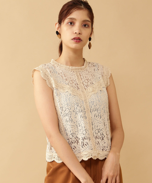 FREE'S MART（フリーズマート）の「◆トリミングレースブラウス（シャツ/ブラウス・レディース・ホワイト/ブラック/ブラウン・FREE）」の2枚目の写真