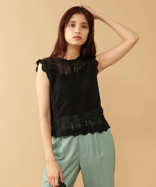 FREE'S MART（フリーズマート）の「◆トリミングレースブラウス（シャツ/ブラウス・レディース・ホワイト/ブラック/ブラウン・FREE）」の3枚目の写真