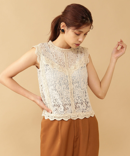 FREE'S MART（フリーズマート）の「◆トリミングレースブラウス（シャツ/ブラウス・レディース・ホワイト/ブラック/ブラウン・FREE）」の4枚目の写真