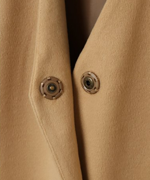 VENCEEXCHANGE（ヴァンスエクスチェンジ）の「Vネックノーカラーコート（チェスターコート・レディース・チャコールグレー/ブラック/ブラウン系その他・MEDIUM）」の5枚目の写真