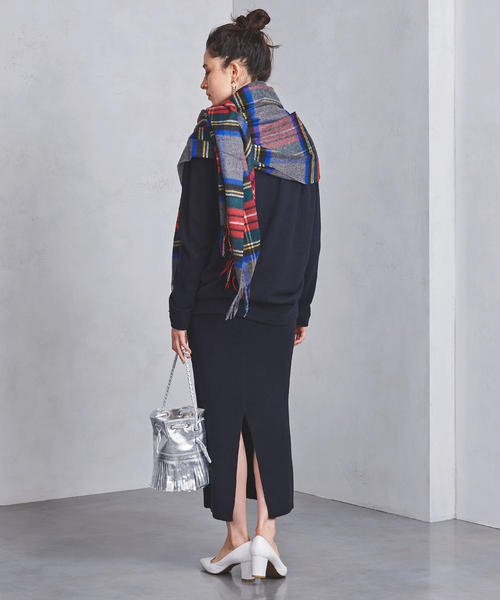 UNITED ARROWS（ユナイテッドアローズ）の「UWSC リブタイト ロングスカート（スカート・レディース・ベージュ/ネイビー/ライム・FREE）」の3枚目の写真