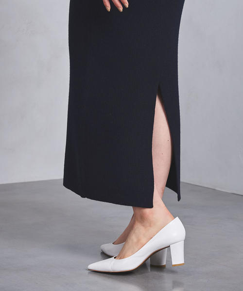 UNITED ARROWS（ユナイテッドアローズ）の「UWSC リブタイト ロングスカート（スカート・レディース・ベージュ/ネイビー/ライム・FREE）」の9枚目の写真