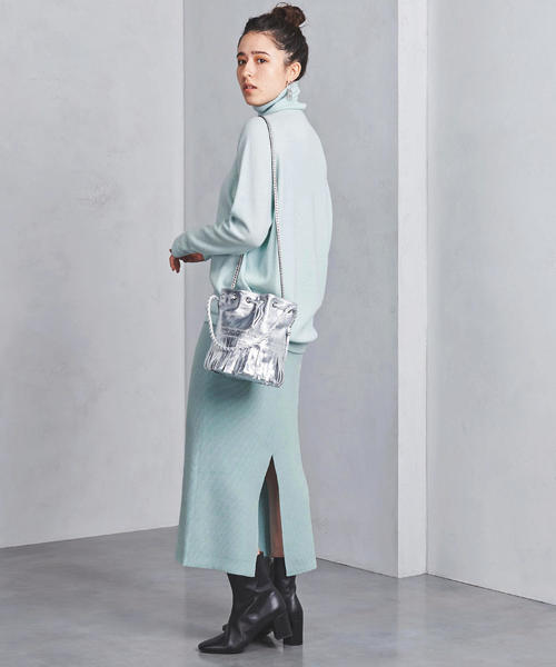 UNITED ARROWS（ユナイテッドアローズ）の「UWSC リブタイト ロングスカート（スカート・レディース・ベージュ/ネイビー/ライム・FREE）」の12枚目の写真