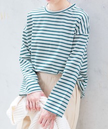 reca | ゆったりシルエット◆ボリューム袖ボーダーカットソー(Tシャツ/カットソー)