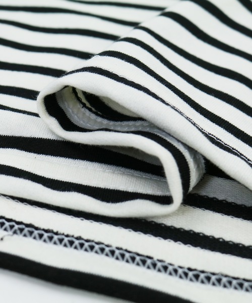 reca（レカ）の「ボリューム袖ボーダーカットソー（Tシャツ/カットソー・レディース・ブラック/ネイビー/グリーン/ボルドー/モカ/イエロー/ピンク/ダークベージュ/ライトグレー/カーキ・FREE）」の13枚目の写真