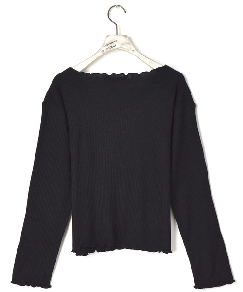 w closet(ダブルクローゼット)の「ボートネック刺繍入り長袖プルオーバー_(Tシャツ/カットソー・レディース・ブラック/オフホワイト/ボルドー/キャメル/ダークベージュ・FREE)」の6枚目の写真