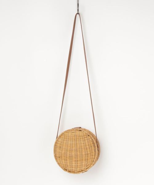 INTERPLANET（インタープラネット）の「ラタンラウンドポシェット（ショルダーバッグ・レディース・ブラック/キャメル・フリー）」の4枚目の写真