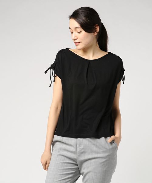 IGNIO(イグニオ)の「ドロストデザインTシャツ(半袖)(Tシャツ/カットソー・レディース・ブラック/トップグレー/グリーン・LL/M/L/S)」の2枚目の写真