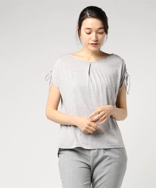 IGNIO(イグニオ)の「ドロストデザインTシャツ(半袖)(Tシャツ/カットソー・レディース・ブラック/トップグレー/グリーン・LL/M/L/S)」の1枚目の写真