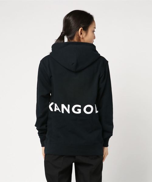 KANGOL（カンゴール）の「【KANGOL】カンゴール 裏毛フーディー（パーカー・レディース・ブラック/オフホワイト・LL/M/L）」の4枚目の写真