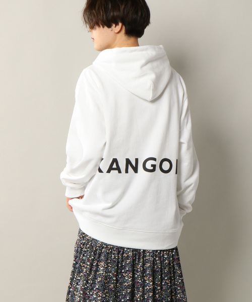 KANGOL（カンゴール）の「【KANGOL】カンゴール 裏毛フーディー（パーカー・レディース・ブラック/オフホワイト・LL/M/L）」の2枚目の写真