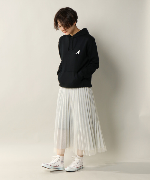 KANGOL（カンゴール）の「【KANGOL】カンゴール 裏毛フーディー（パーカー・レディース・ブラック/オフホワイト・LL/M/L）」の10枚目の写真