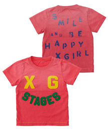 X-girl Stages | S/S  TEE  “SMILE  ＆  BE  HAPPY ” （4T～7T）(Tシャツ/カットソー)