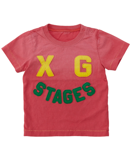 X-girl Stages(エックスガールステージス)の「S/S TEE “SMILE & BE HAPPY ” (4T~7T)(Tシャツ/カットソー・キッズ・ホワイト/チャコール/レッド・4T/7T/5T/6T)」の4枚目の写真