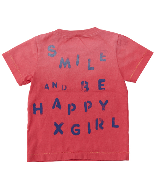 X-girl Stages(エックスガールステージス)の「S/S TEE “SMILE & BE HAPPY ” (4T~7T)(Tシャツ/カットソー・キッズ・ホワイト/チャコール/レッド・4T/7T/5T/6T)」の5枚目の写真