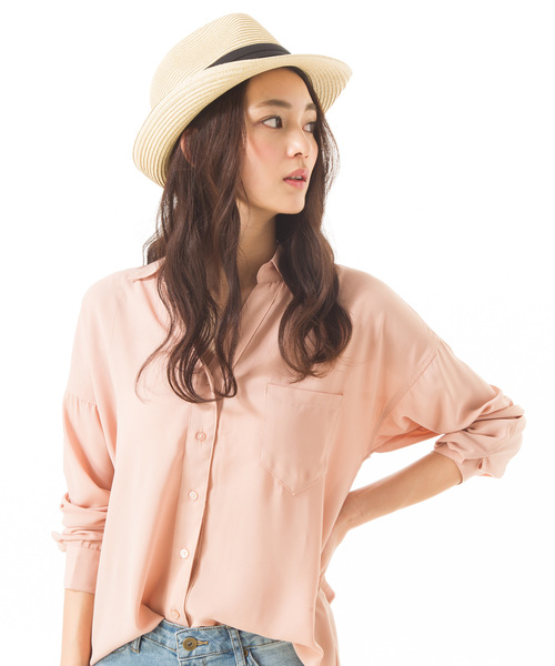 QUEENHEAD（クイーンヘッド）の「折り畳めるストロートハット（ハット・レディース・ライトブルー/ブラック/ブラウン/カーキ/グレー系その他/ナチュラル/グリーン系その他/サーモンピンク/グレー系その他2・X-LARGE/XX-LARGE/FREE）」の5枚目の写真