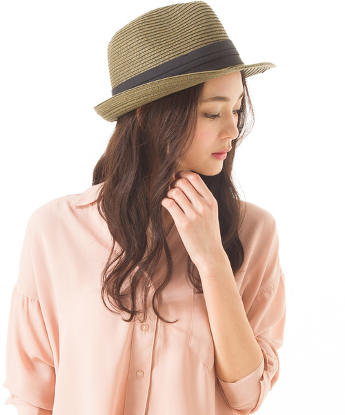 QUEENHEAD（クイーンヘッド）の「折り畳めるストロートハット（ハット・レディース・ライトブルー/ブラック/ブラウン/カーキ/グレー系その他/ナチュラル/グリーン系その他/サーモンピンク/グレー系その他2・X-LARGE/XX-LARGE/FREE）」の6枚目の写真