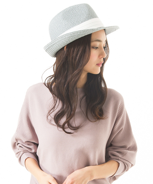 QUEENHEAD（クイーンヘッド）の「折り畳めるストロートハット（ハット・レディース・ライトブルー/ブラック/ブラウン/カーキ/グレー系その他/ナチュラル/グリーン系その他/サーモンピンク/グレー系その他2・X-LARGE/XX-LARGE/FREE）」の16枚目の写真