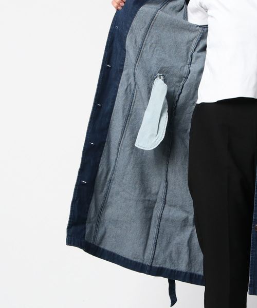 THE MORNING AFTER（ザ モーニング アフター）の「スラブデニムガウンコート（ステンカラーコート・レディース・ネイビー/ブルー・FREE）」の5枚目の写真